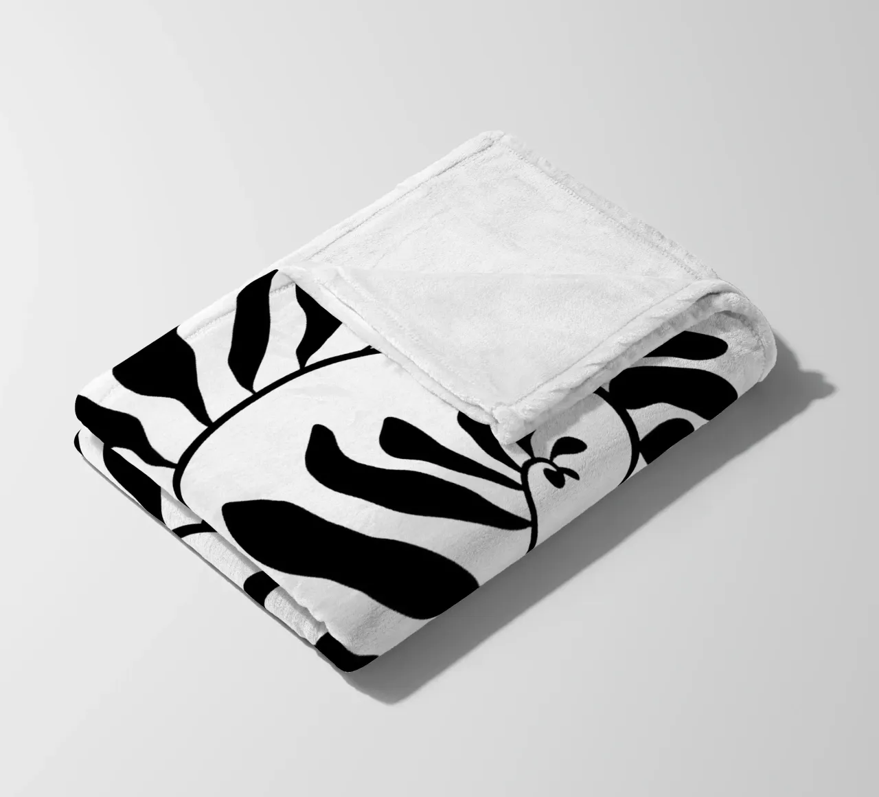 Fibonacci leaf Black coperta in pile da TijanaArtStudio88