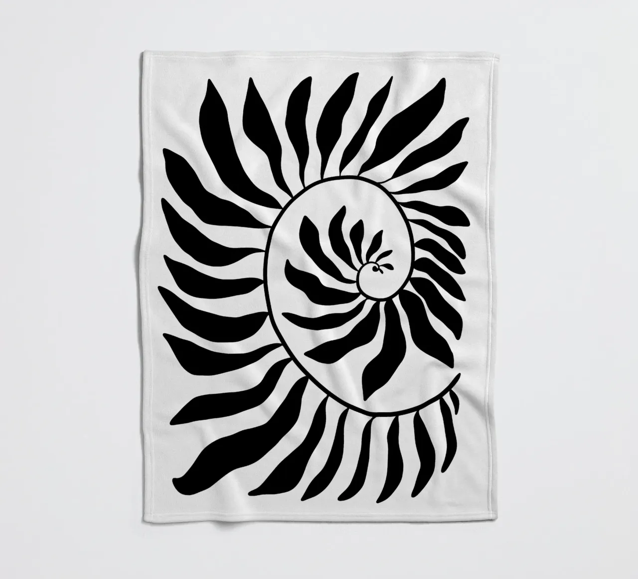 Fibonacci leaf Black coperta in pile da TijanaArtStudio88