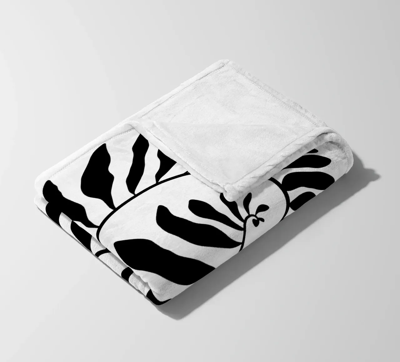 Fibonacci leaf Black coperta in pile da TijanaArtStudio88