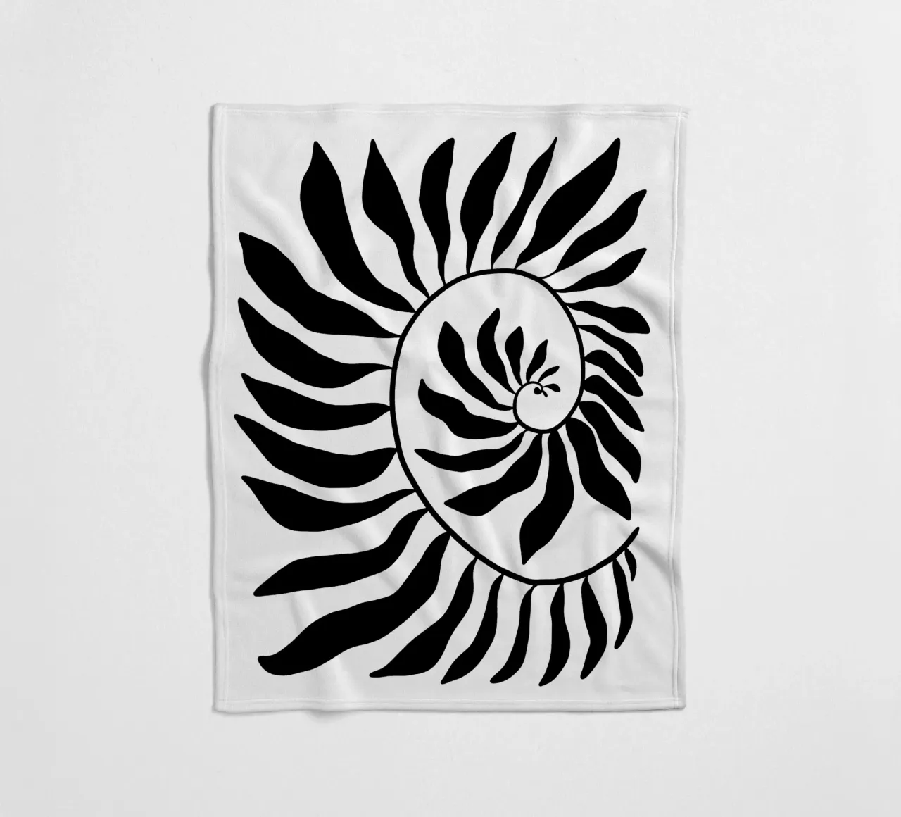 Fibonacci leaf Black coperta in pile da TijanaArtStudio88