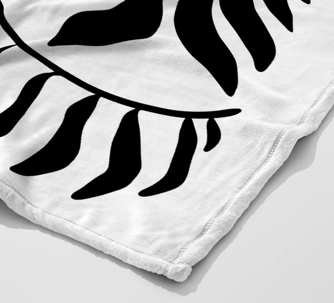 Fibonacci leaf Black coperta in pile da TijanaArtStudio88