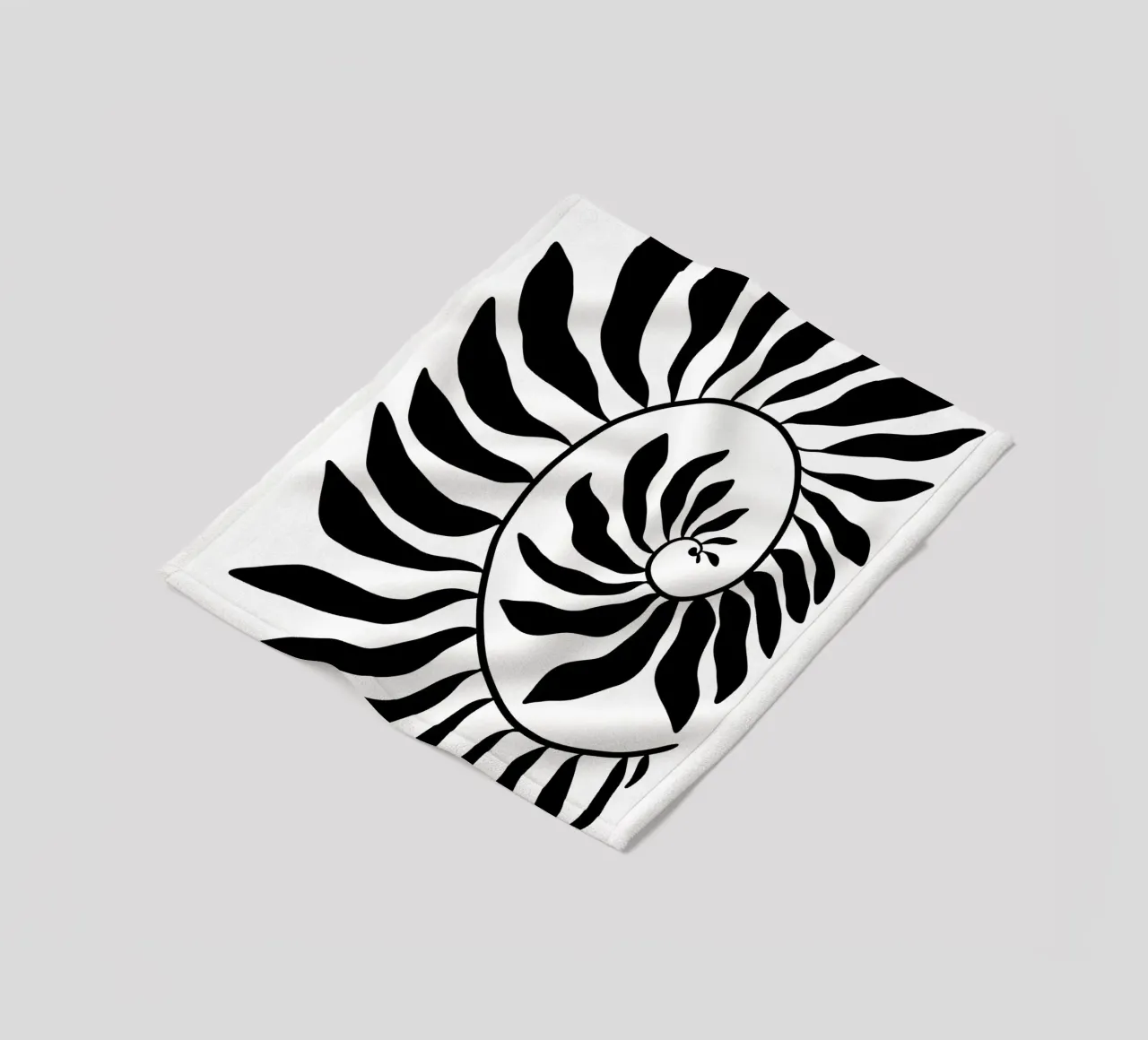 Fibonacci leaf Black coperta in pile da TijanaArtStudio88