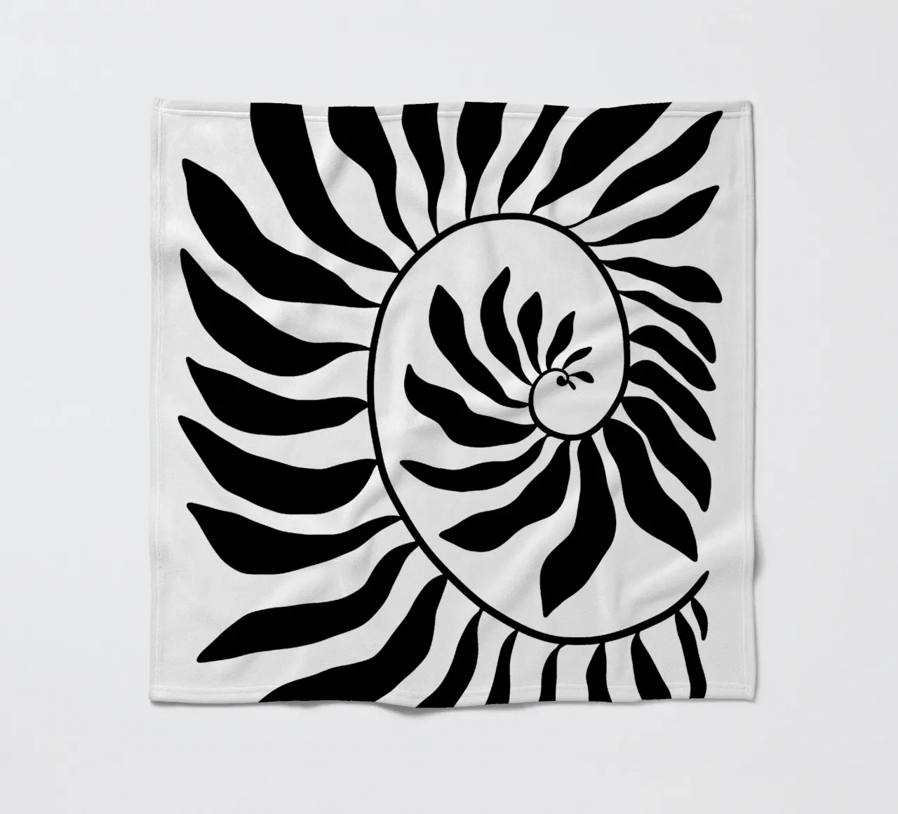 Fibonacci leaf Black coperta in pile da TijanaArtStudio88