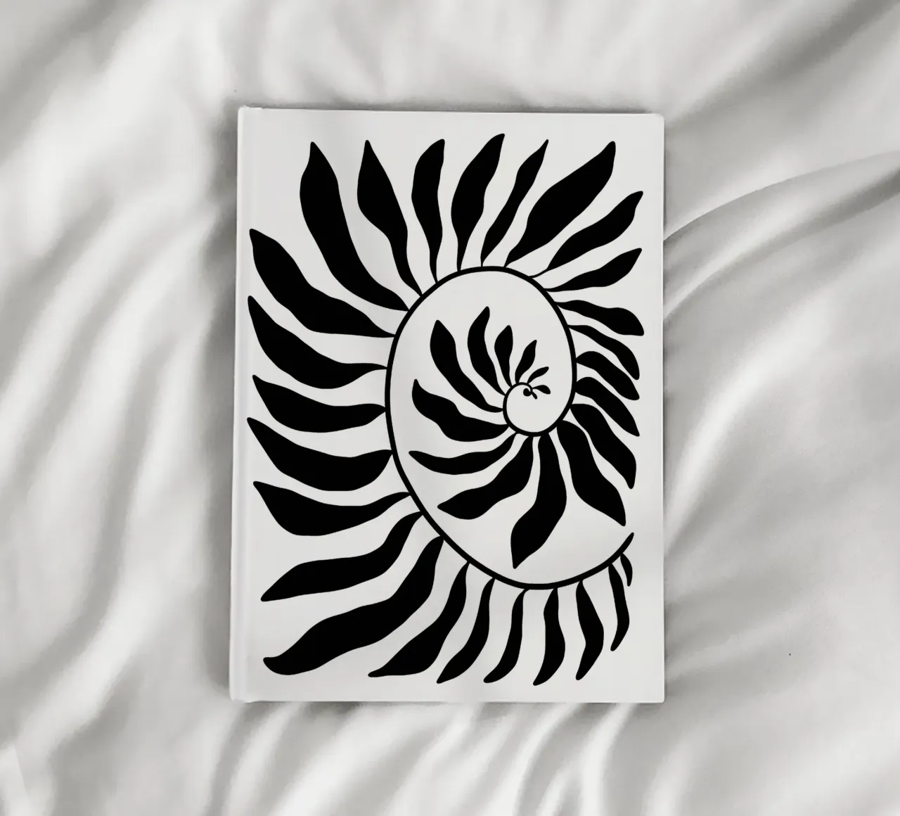 Fibonacci leaf Black notebook by TijanaArtStudio88