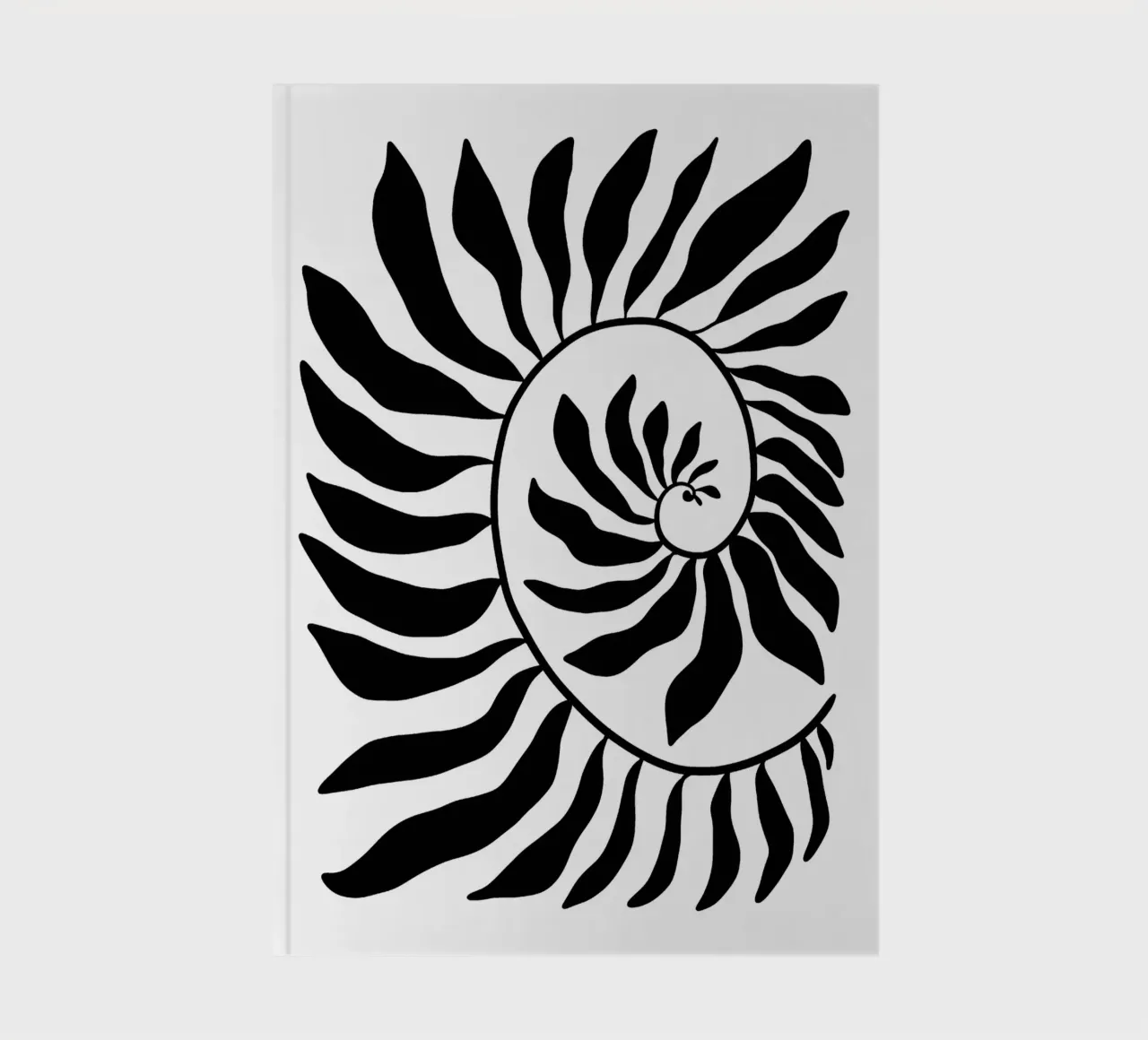 Fibonacci leaf Black notebook by TijanaArtStudio88