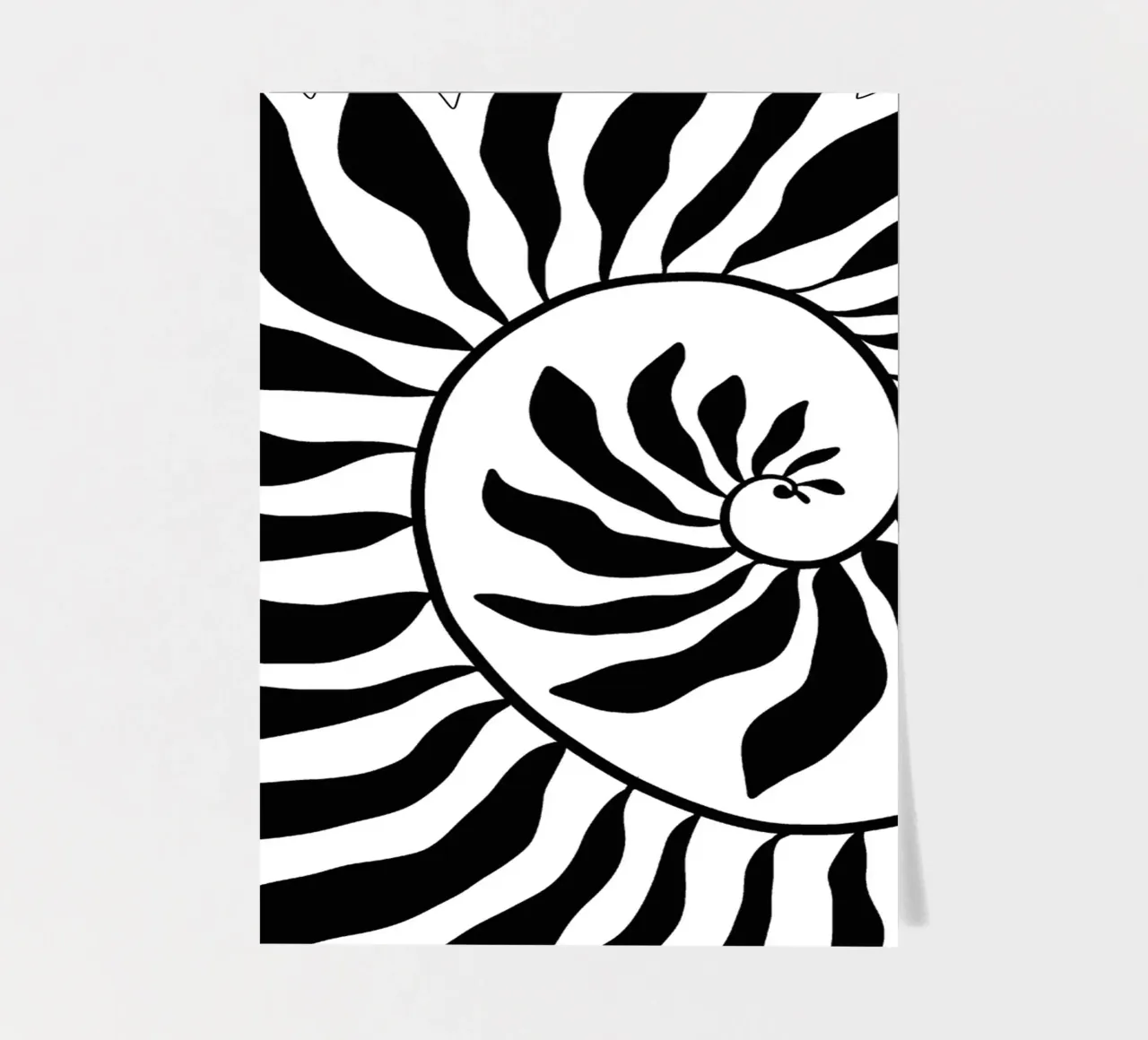 Fibonacci leaf Black foglio adesivo da TijanaArtStudio88