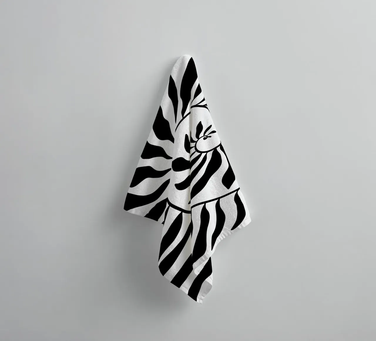 Fibonacci leaf Black asciugamano da bagno da TijanaArtStudio88