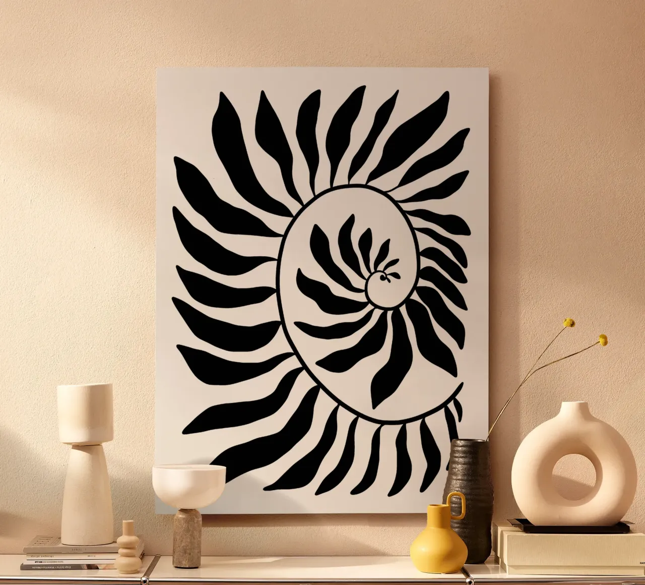 Fibonacci leaf Black alluminio dibond da TijanaArtStudio88