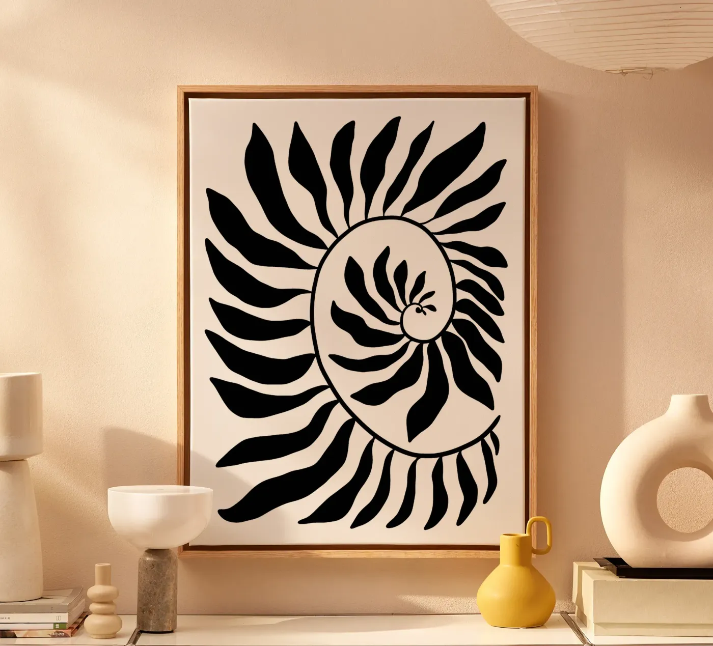 Fibonacci leaf Black tela da TijanaArtStudio88