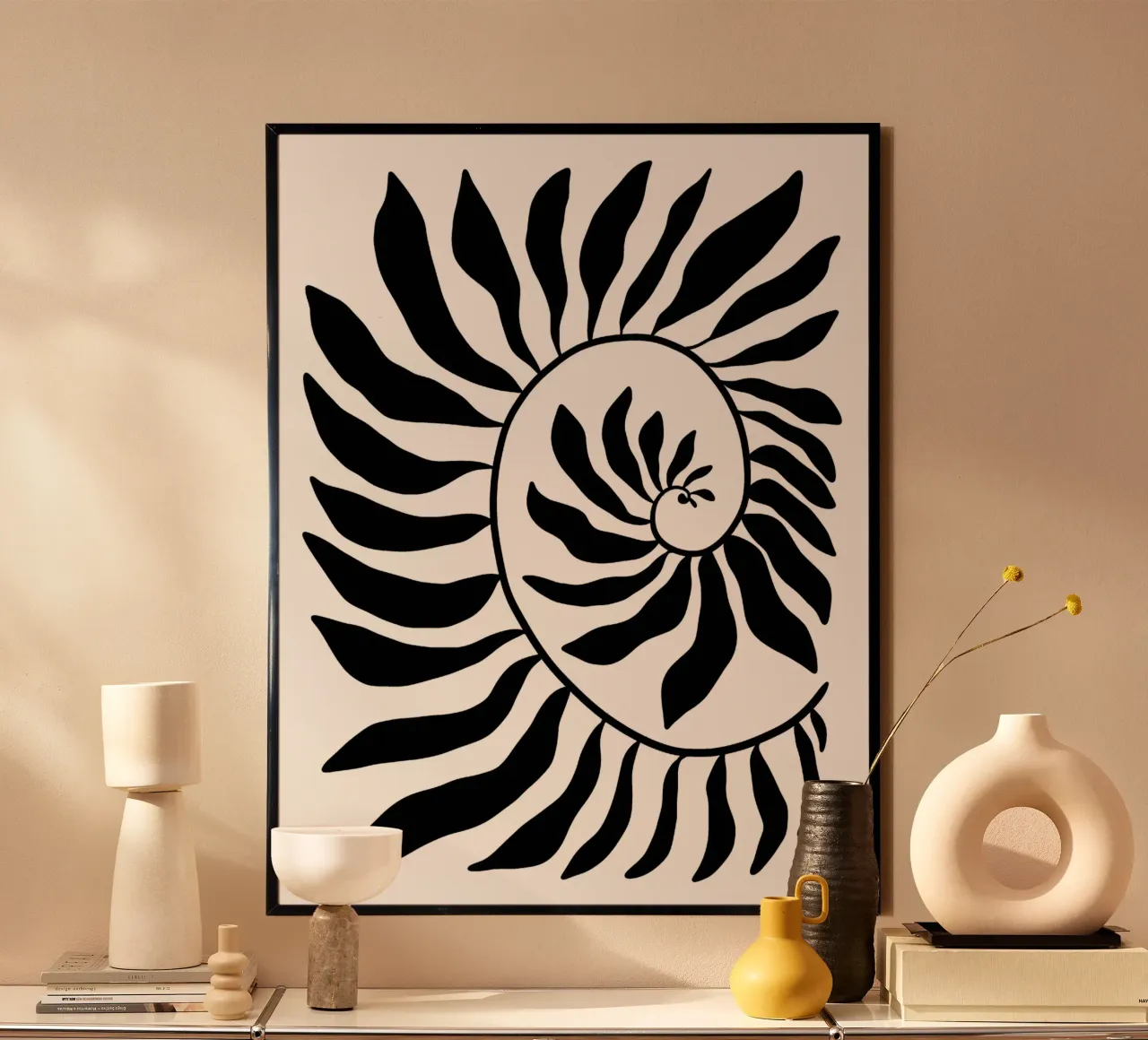 Fibonacci leaf Black carta hahnemühle da TijanaArtStudio88