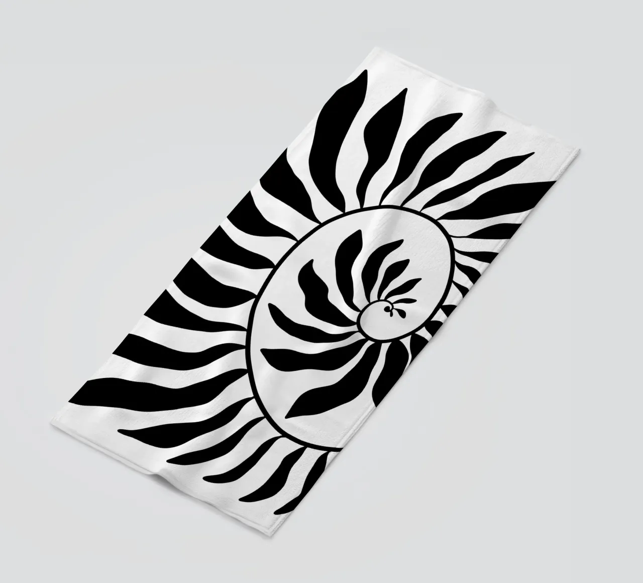 Fibonacci leaf Black telo mare da TijanaArtStudio88