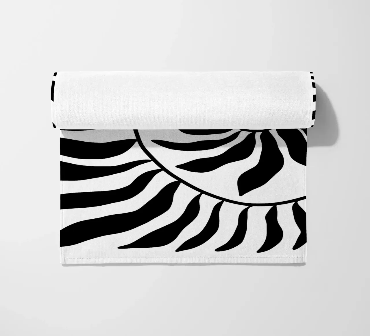 Fibonacci leaf Black telo mare da TijanaArtStudio88