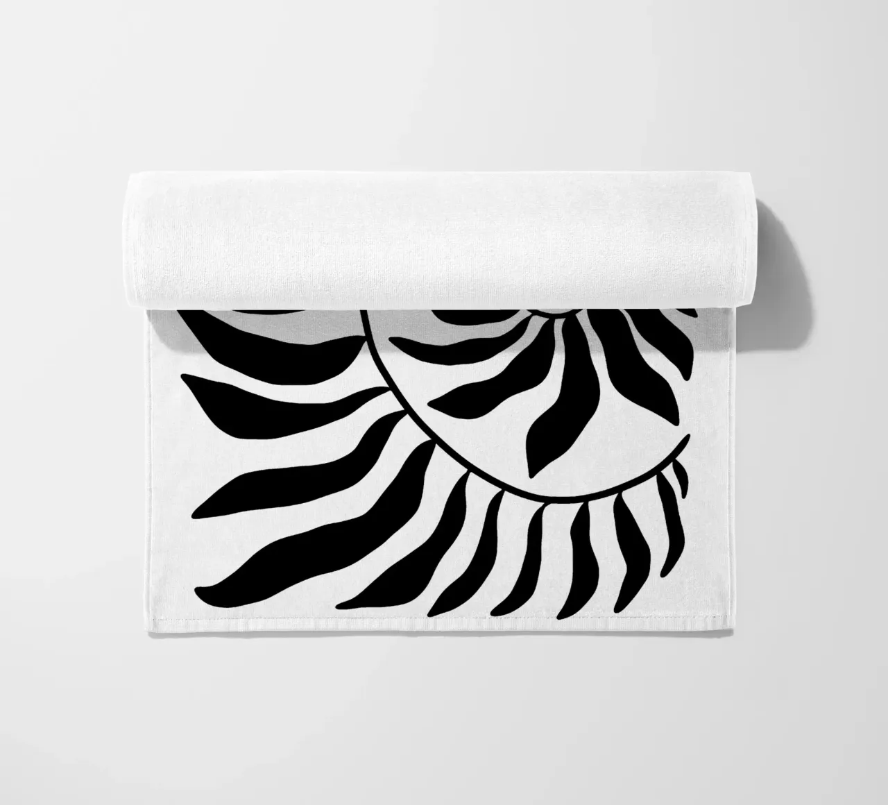 Fibonacci leaf Black telo mare da TijanaArtStudio88