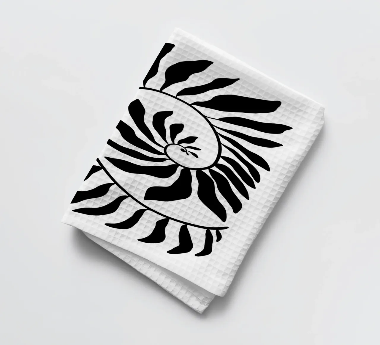 Fibonacci leaf Black torchon de TijanaArtStudio88