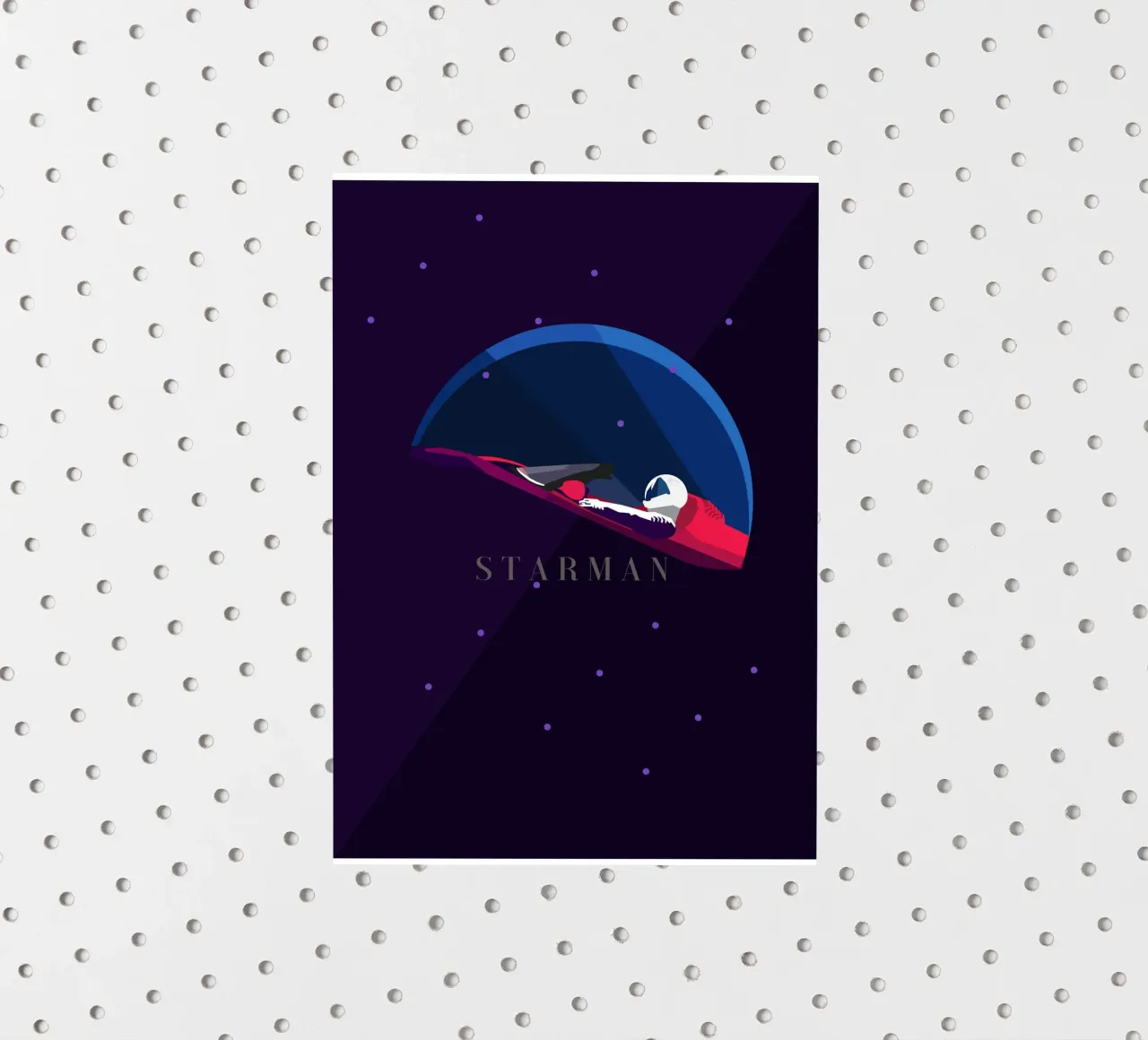Space X Starman Illustration Art sticker by Urban Life