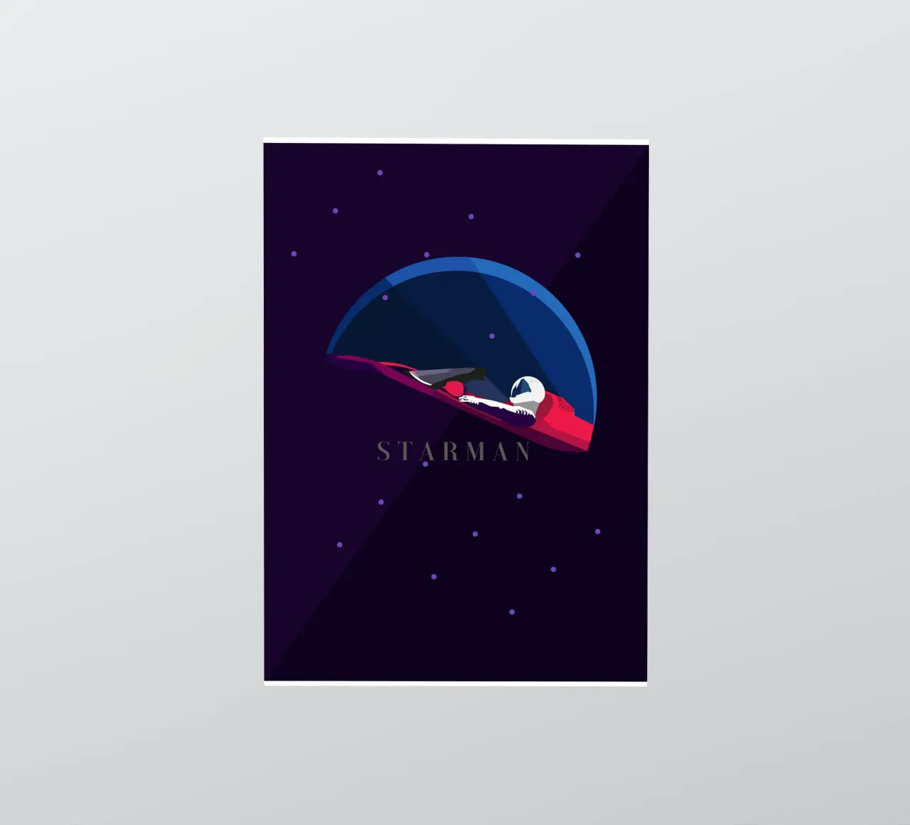 Space X Starman Illustration Art sticker by Urban Life