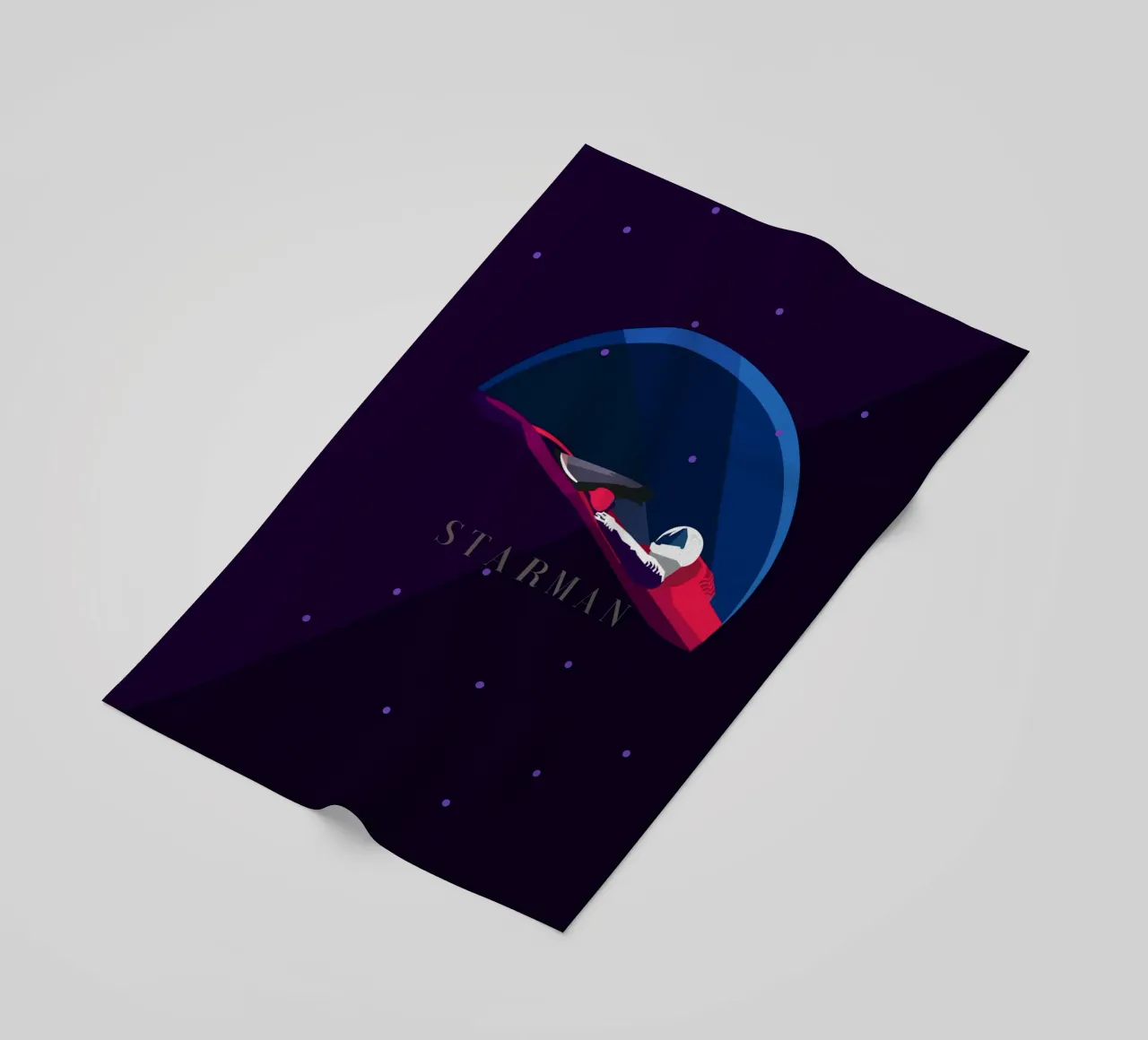 Illustrazione di Space X Starman telo mare da Urban Life