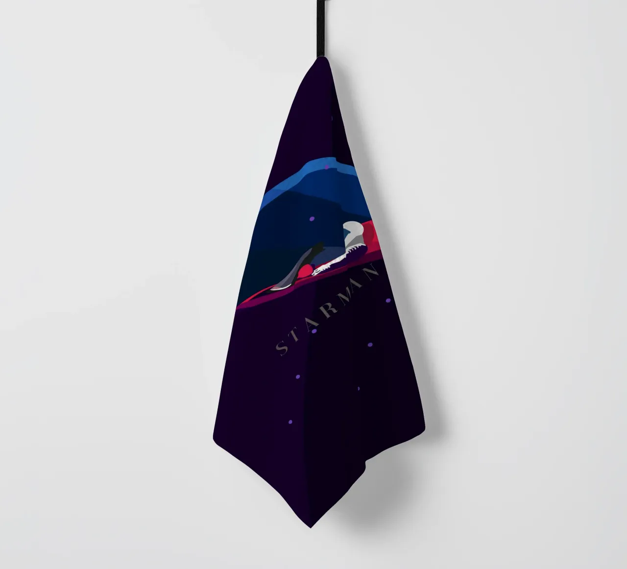 Illustrazione di Space X Starman canovaccio da cucina da Urban Life