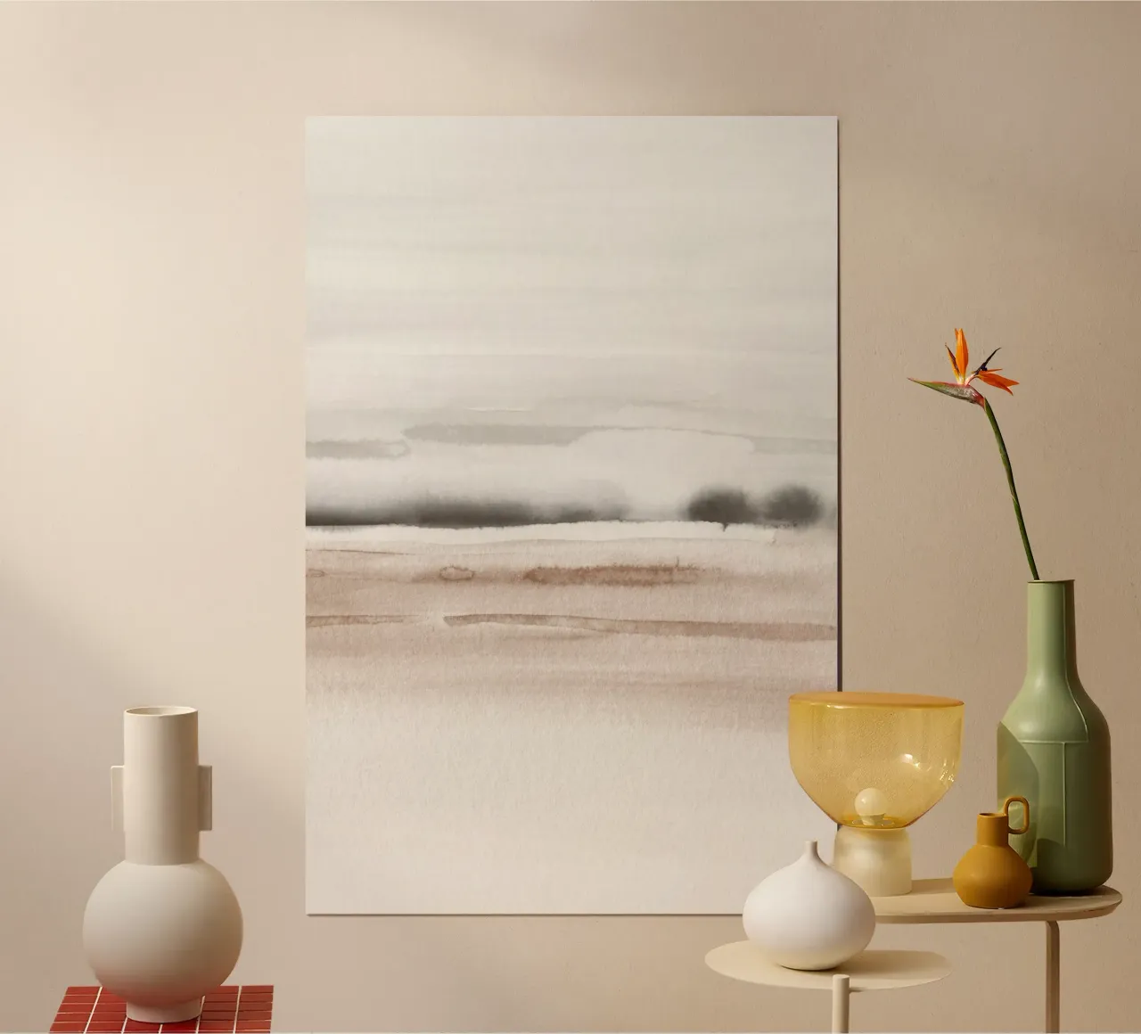 Brown and gray sea waves 2/2 hahnemühle by NouveauPrints