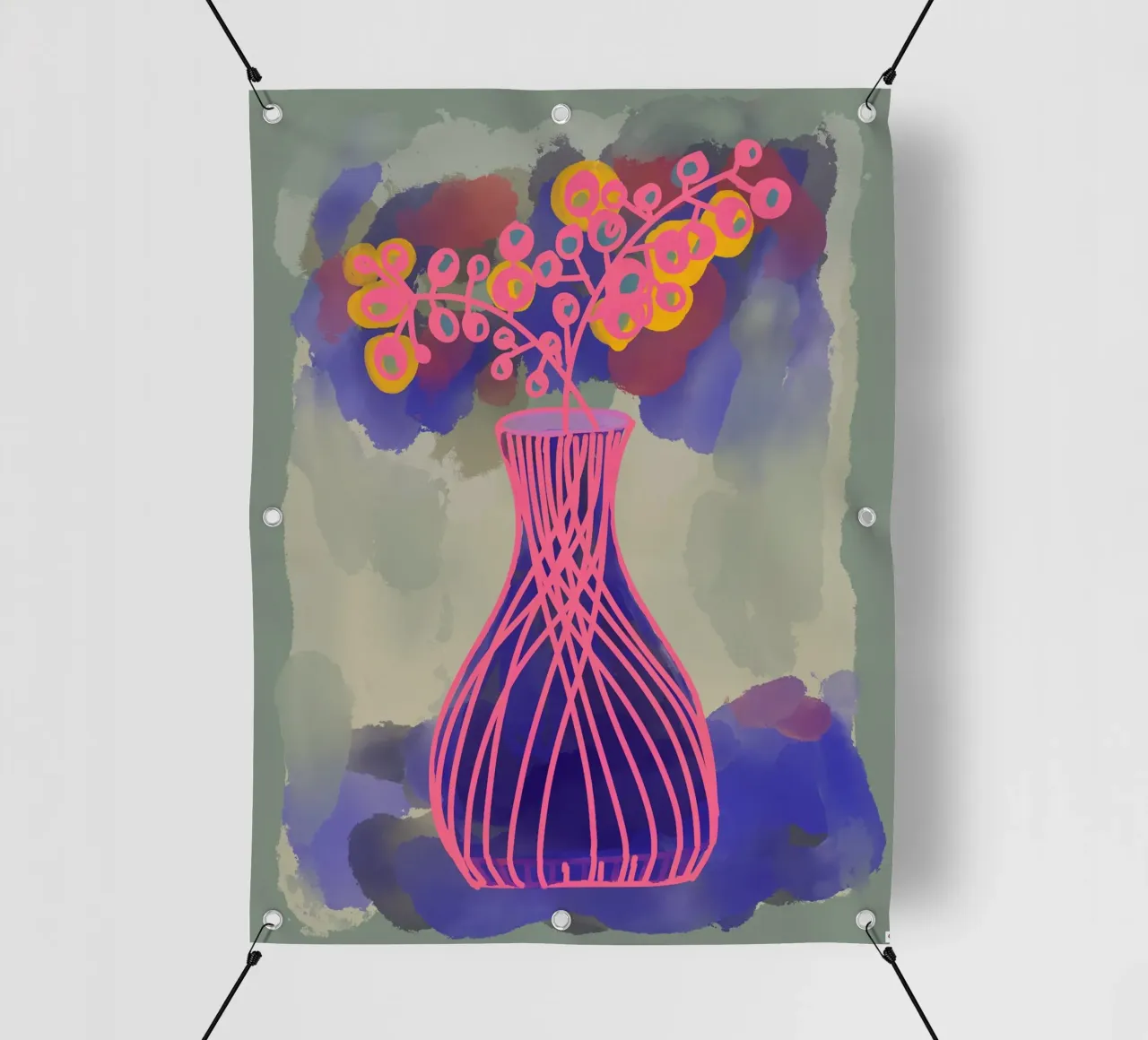 Vaso di fiori viola rosa telo in pvc da Nica Colorie