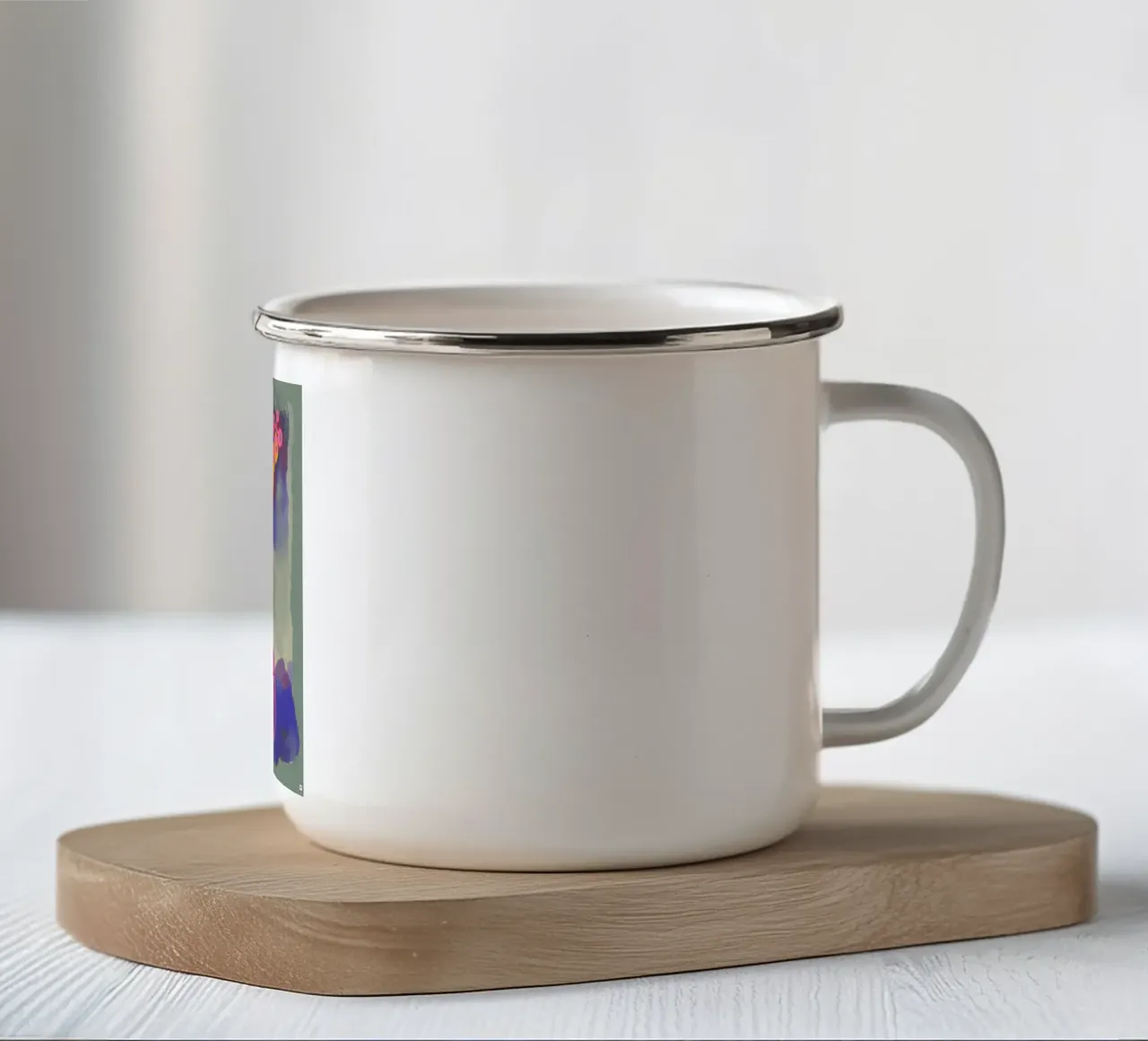 Vaso di fiori viola rosa tazza in smalto da Nica Colorie