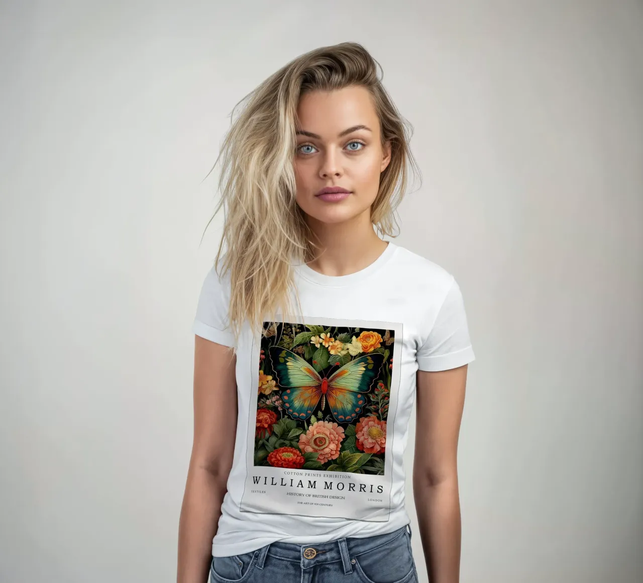 farfalla circondata da fiori t-shirt da donna da Ropech Shop
