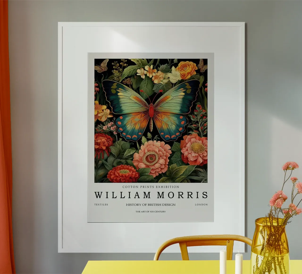 farfalla circondata da fiori carta hahnemühle da Ropech Shop