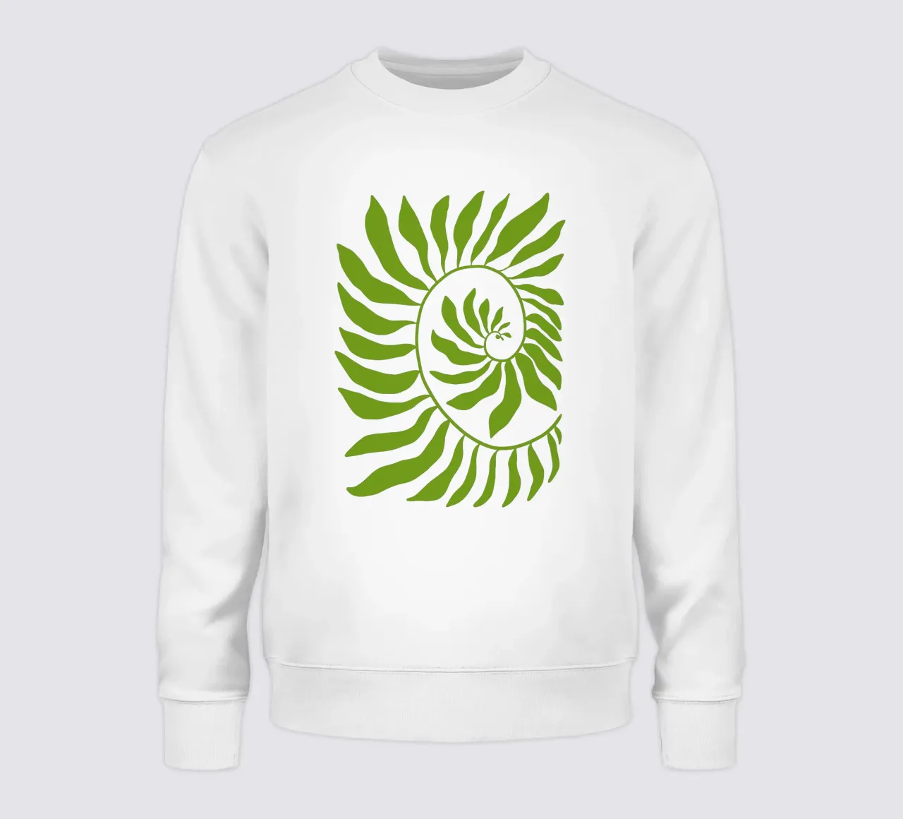 Fibonacci leaf Green felpa da TijanaArtStudio88