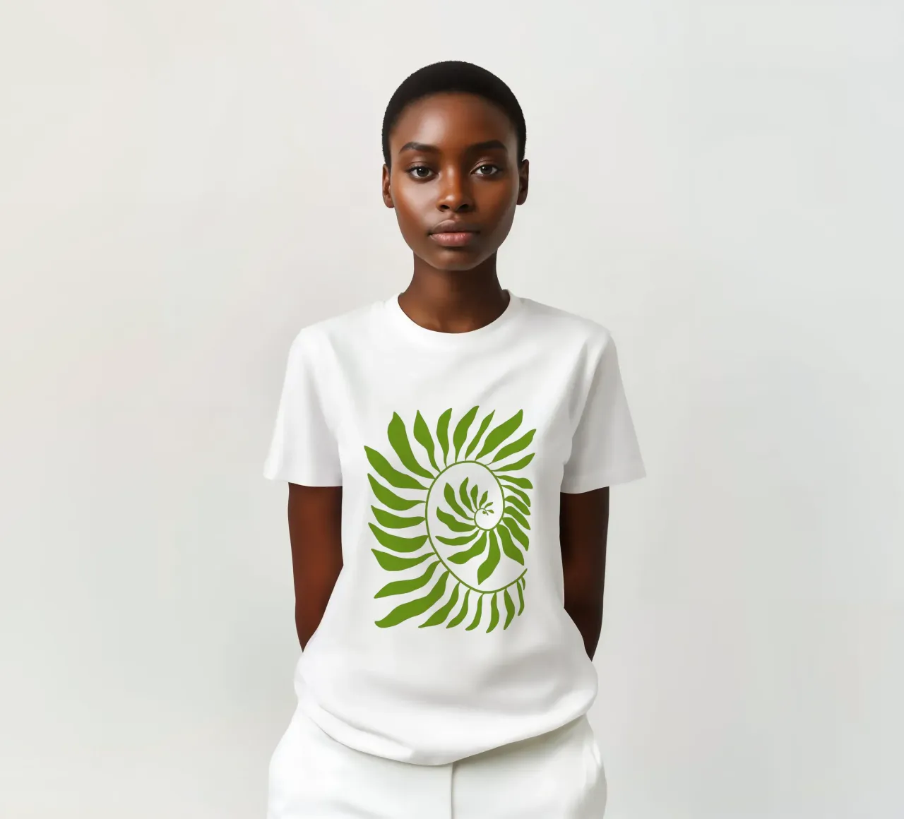 Fibonacci leaf Green t-shirt da TijanaArtStudio88