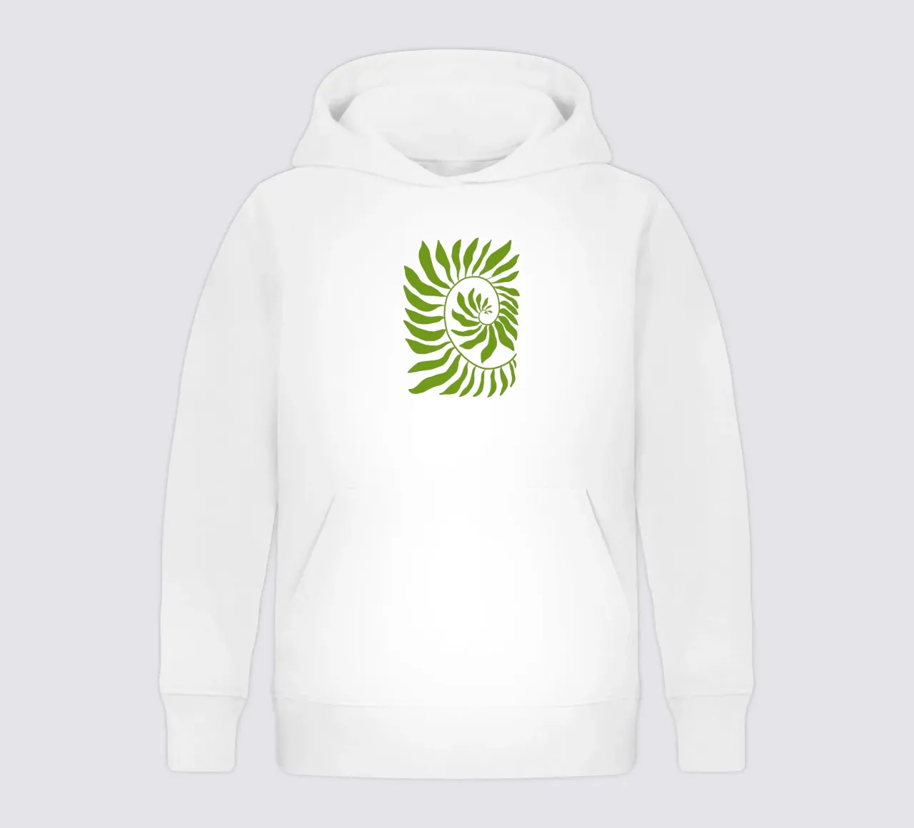 Fibonacci leaf Green felpa bambino con cappuccio da TijanaArtStudio88