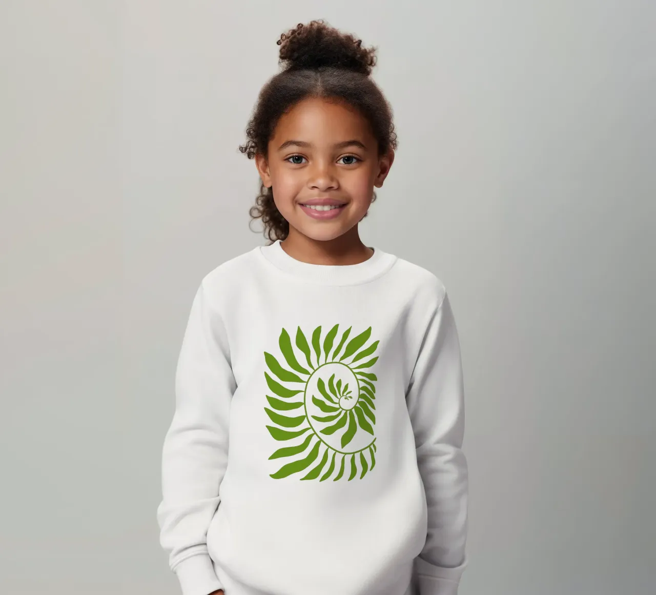 Fibonacci leaf Green felpa bambino da TijanaArtStudio88