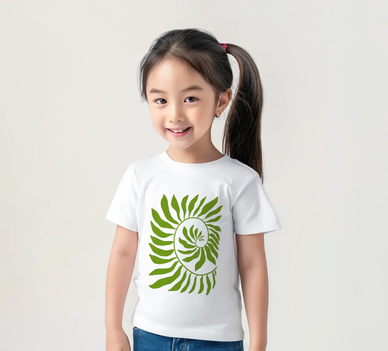 Fibonacci leaf Green t-shirt bambini da TijanaArtStudio88