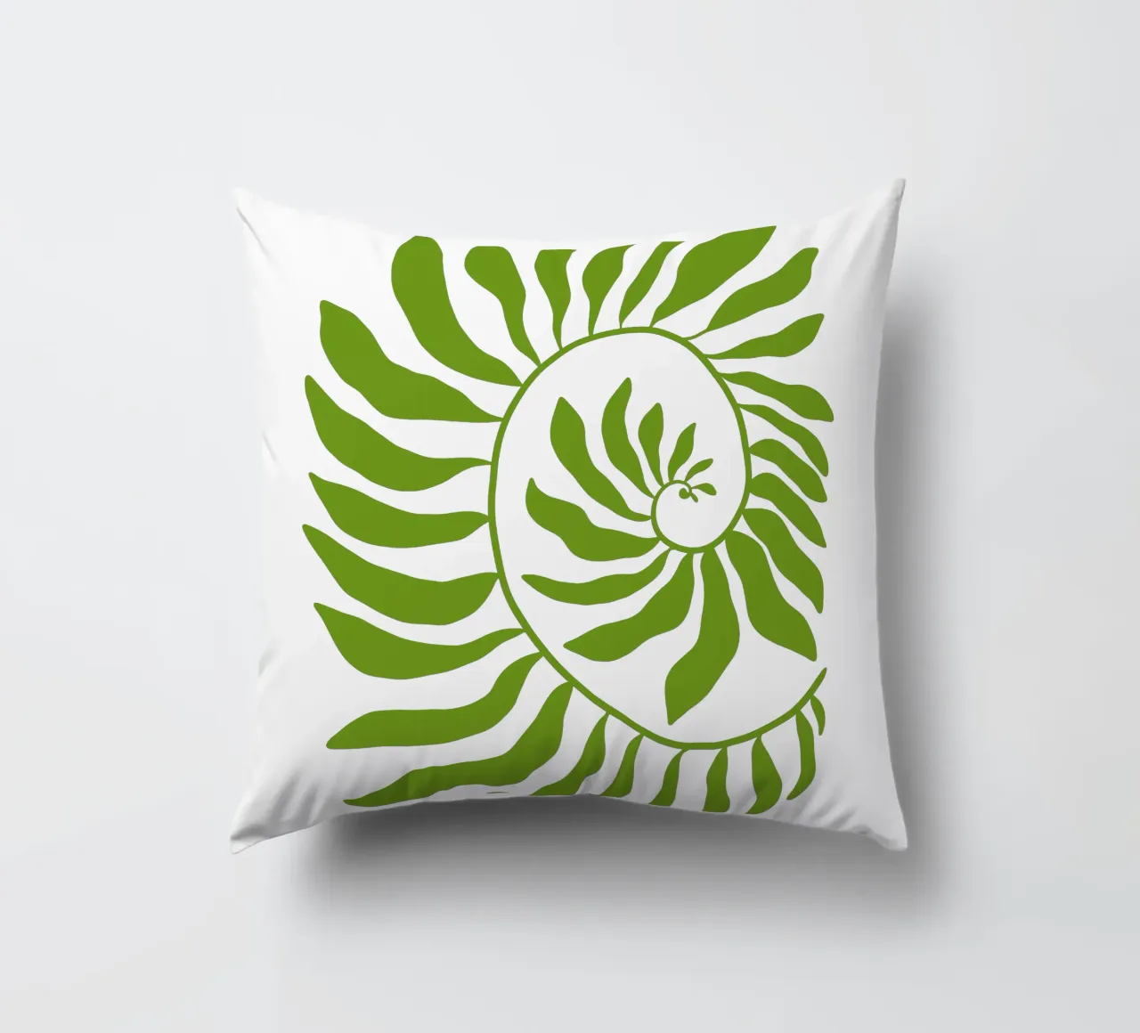 Fibonacci leaf Green cuscino da TijanaArtStudio88