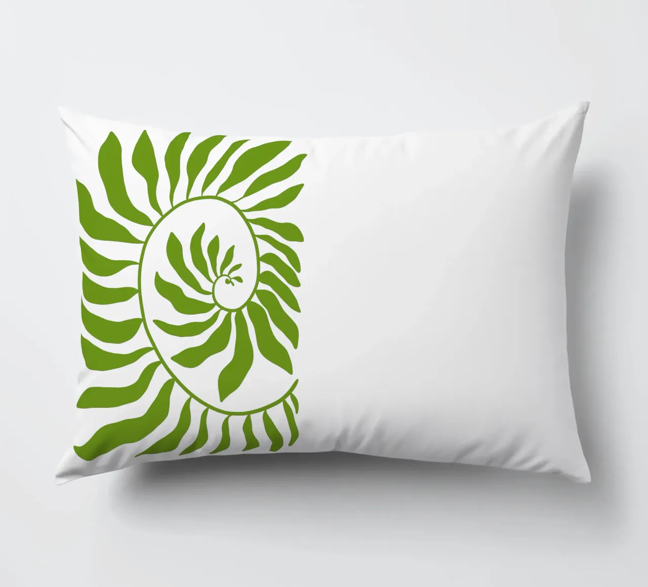 Fibonacci leaf Green cuscino da TijanaArtStudio88
