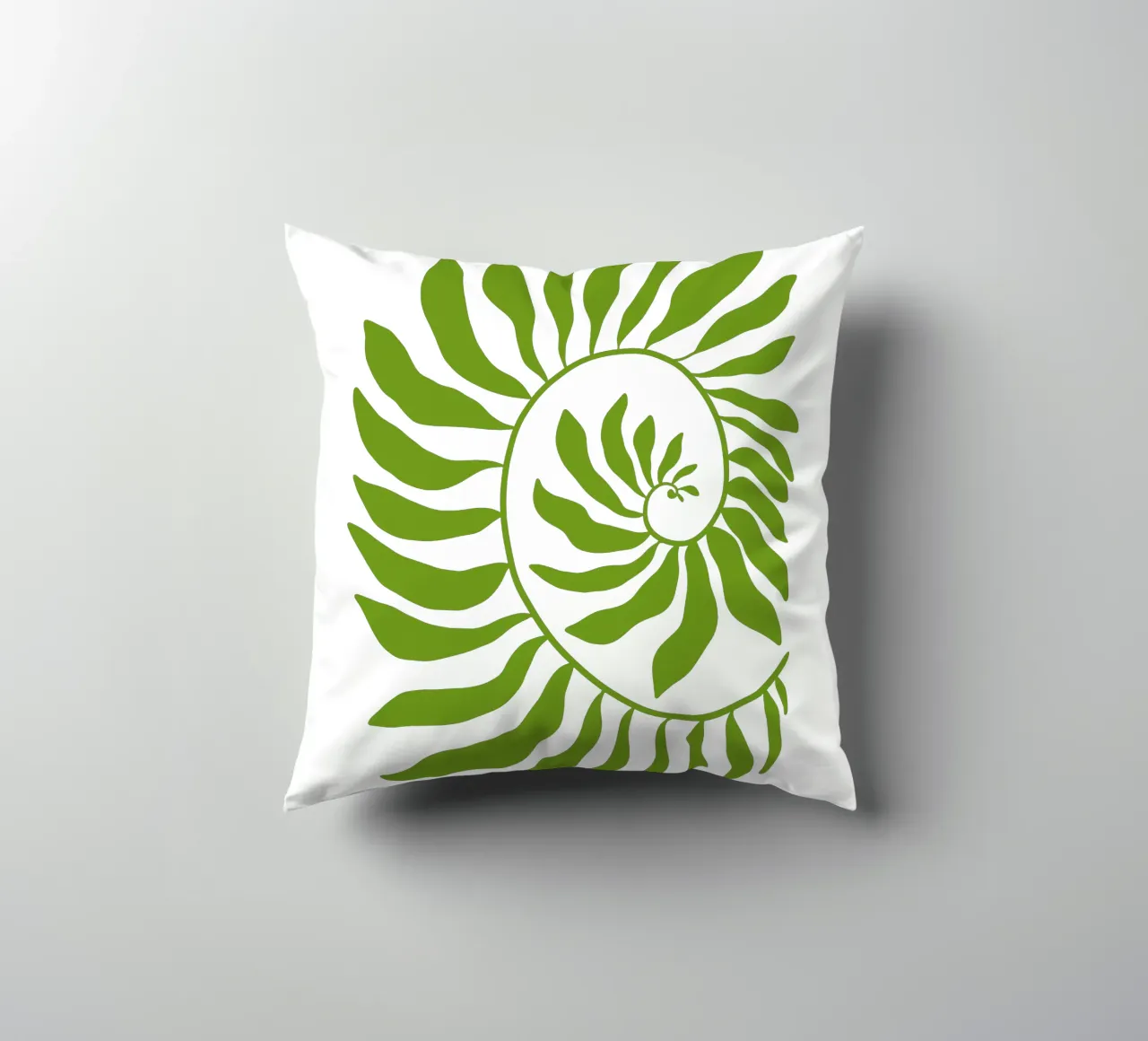 Fibonacci leaf Green cuscino da TijanaArtStudio88