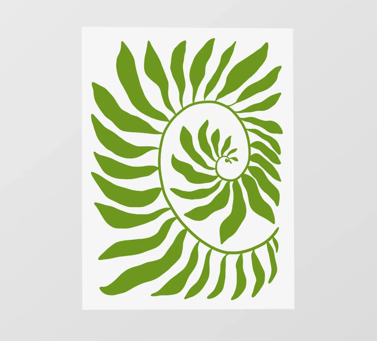 Fibonacci leaf Green pellicola backlit da TijanaArtStudio88