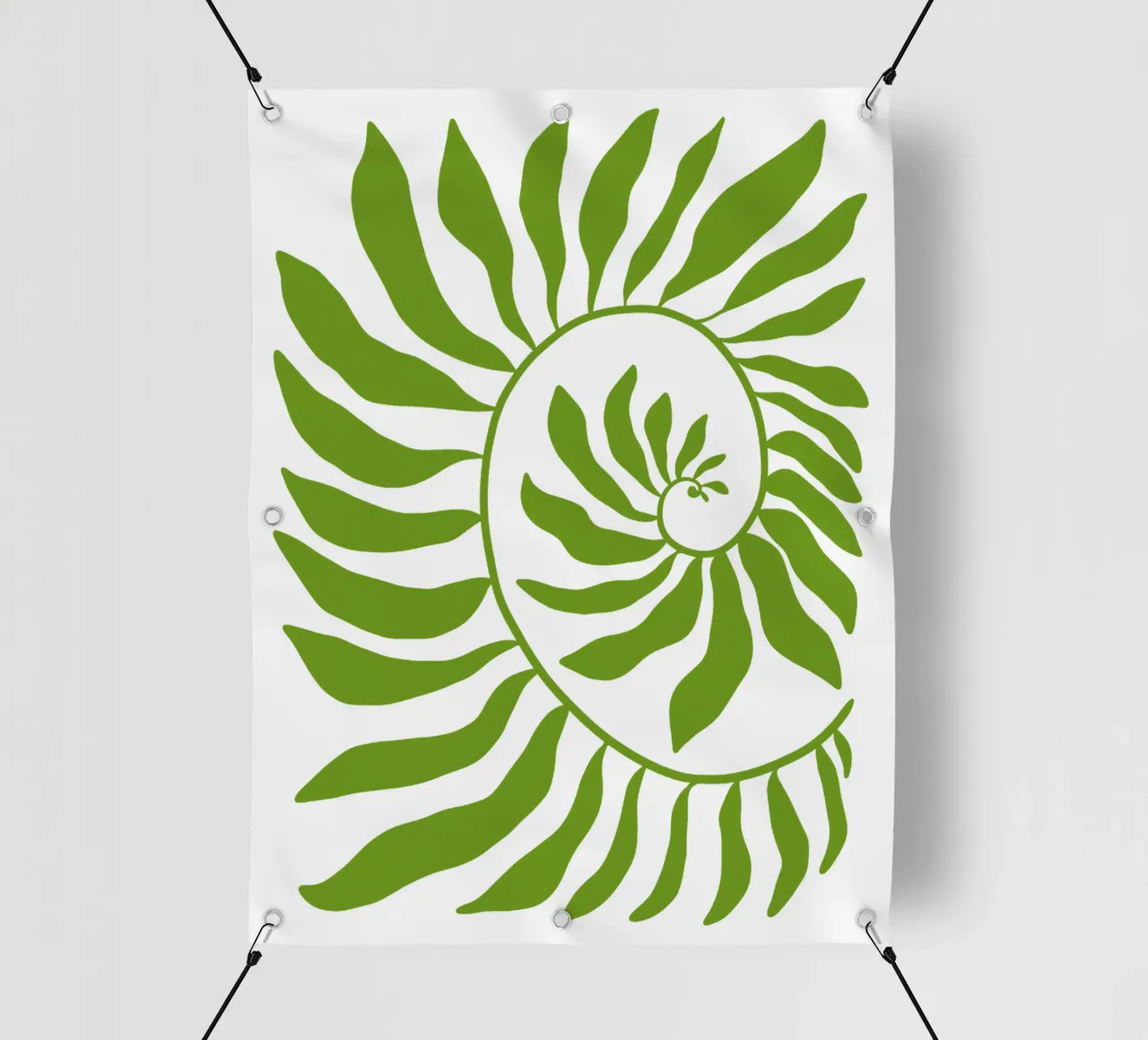 Fibonacci leaf Green telo in pvc da TijanaArtStudio88
