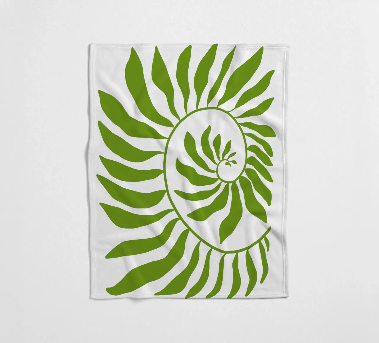 Fibonacci leaf Green coperta in pile da TijanaArtStudio88