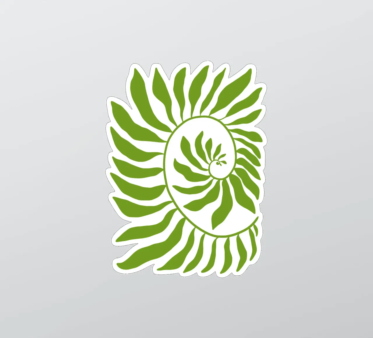 Fibonacci leaf Green adesivo da TijanaArtStudio88