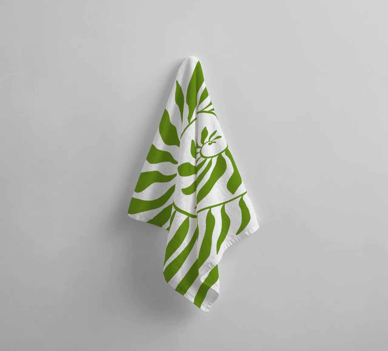 Fibonacci leaf Green asciugamano da bagno da TijanaArtStudio88