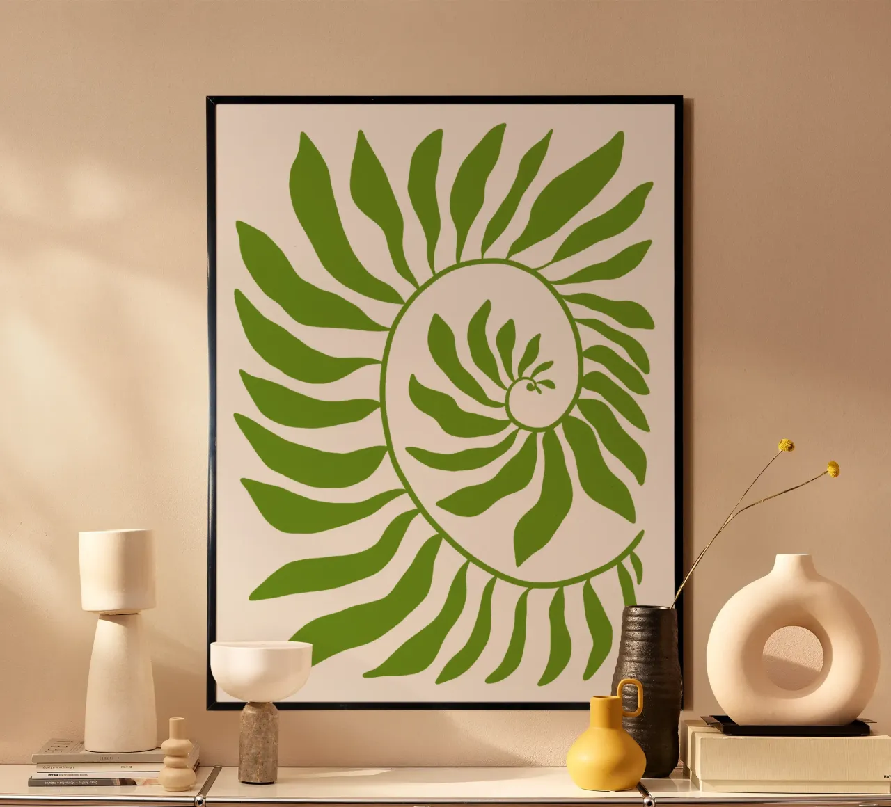 Fibonacci leaf Green carta hahnemühle da TijanaArtStudio88