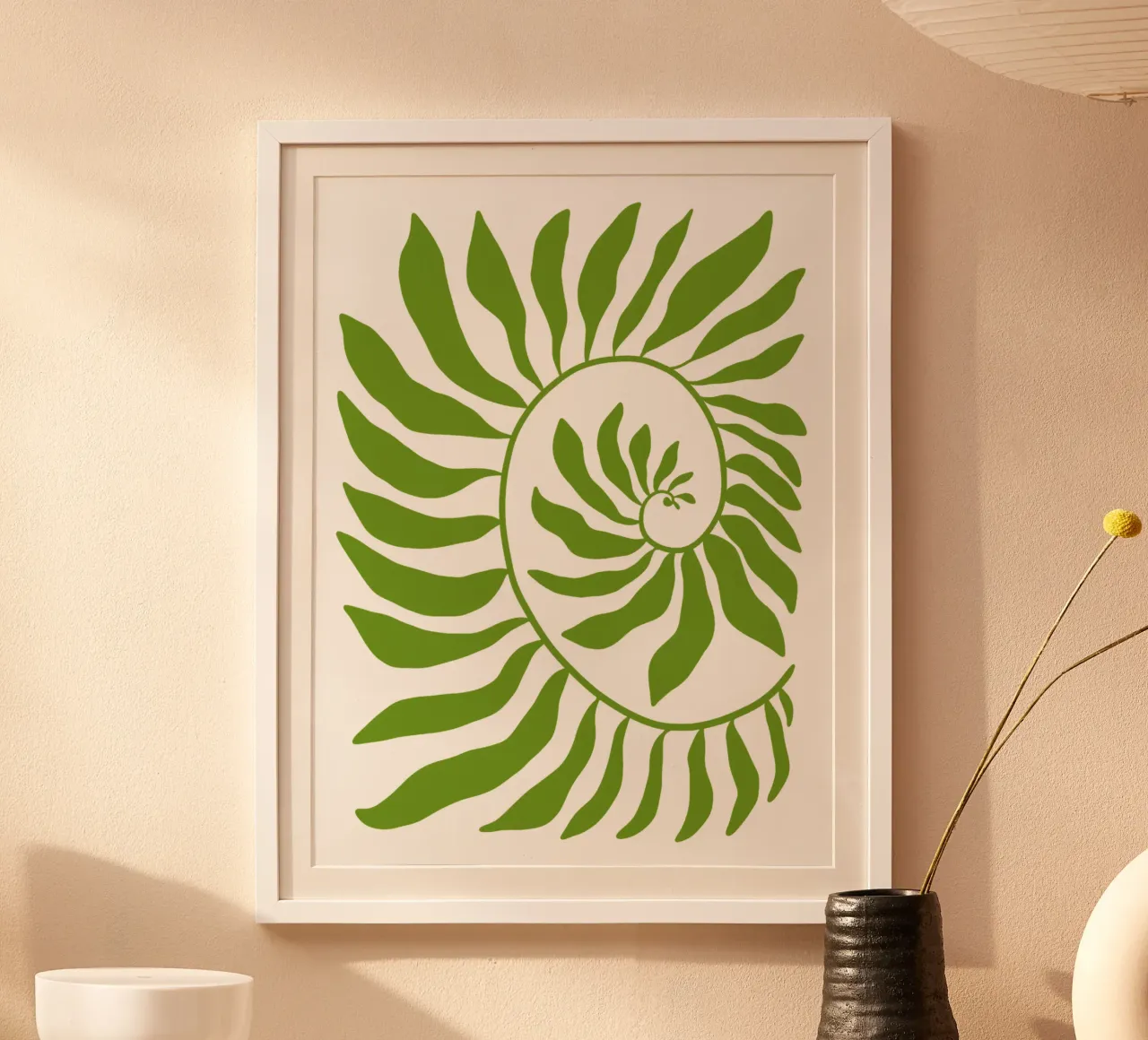 Fibonacci leaf Green carta hahnemühle da TijanaArtStudio88
