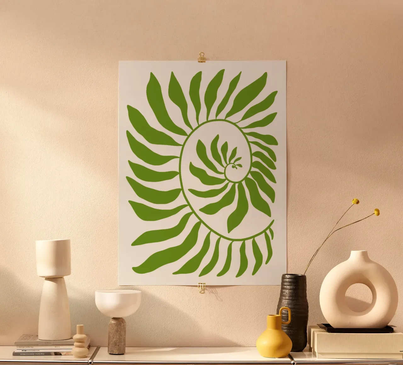 Fibonacci leaf Green carta hahnemühle da TijanaArtStudio88
