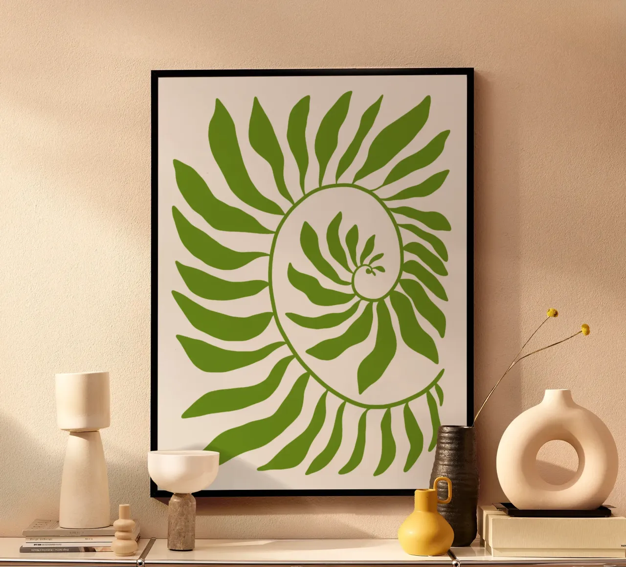 Fibonacci leaf Green carta hahnemühle da TijanaArtStudio88