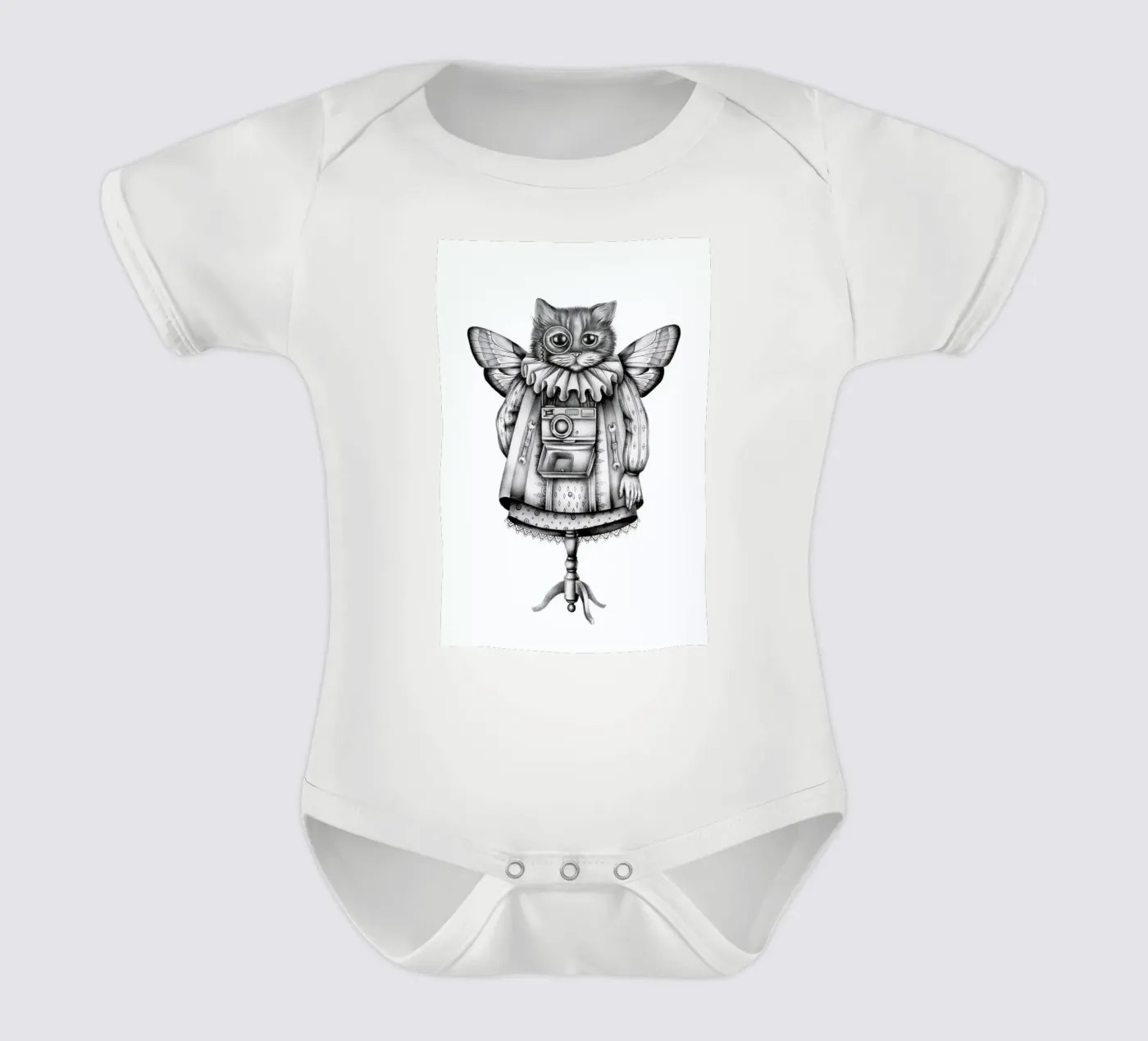 Cat Kurzarm Babybody von Maria Vdovichenko