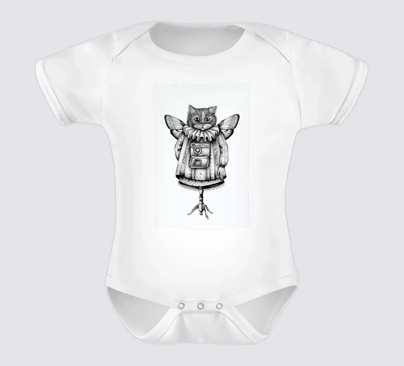 Cat Kurzarm Babybody von Maria Vdovichenko