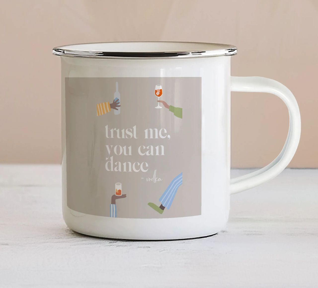 You can dance tazza in smalto da Kartenliebe