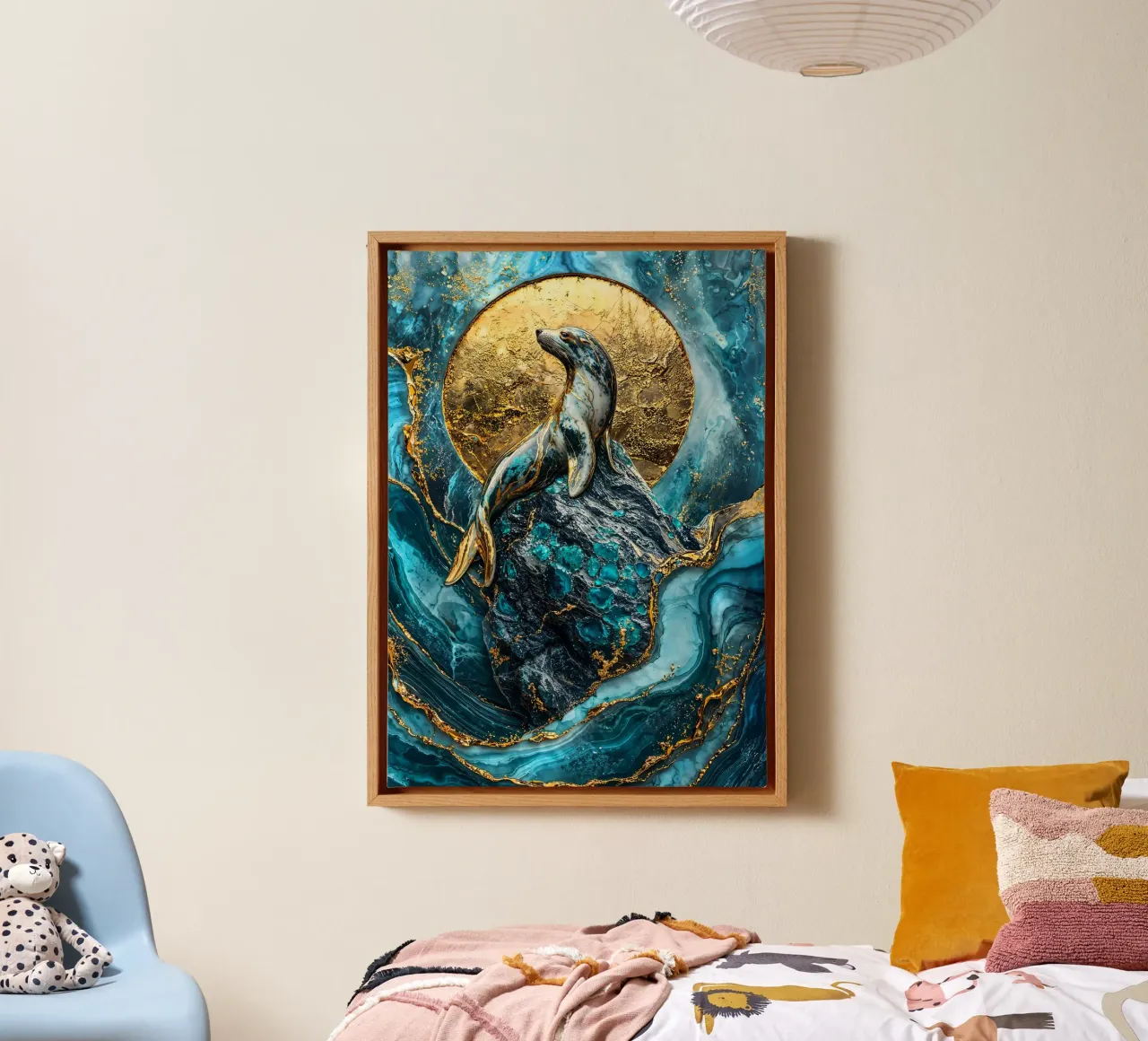 Golden Majesty of the Waves canvas by Pixaverse