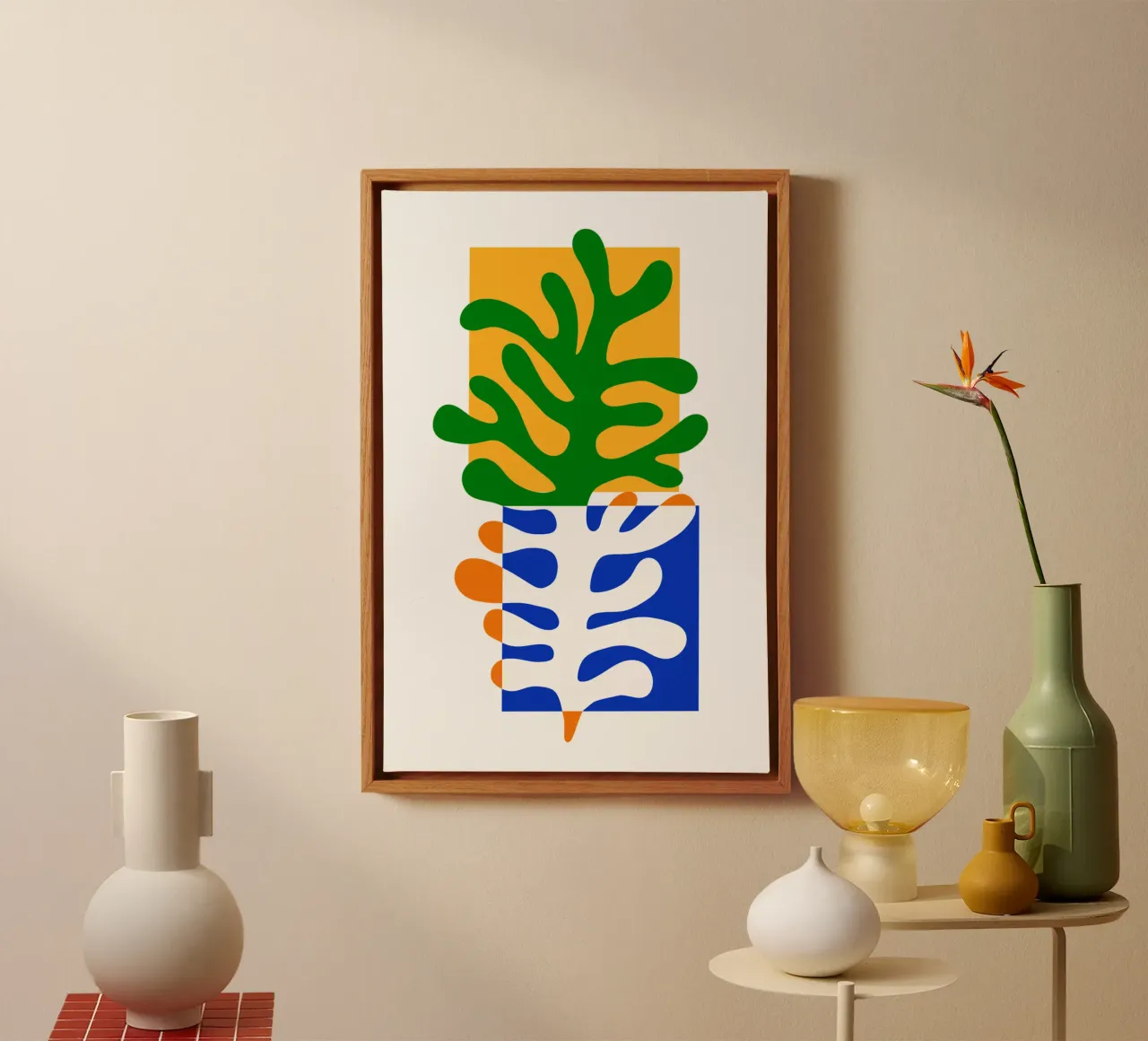 Henri Matisse seaweed cuts tela con Cornice a cassetta da TijanaArtStudio88