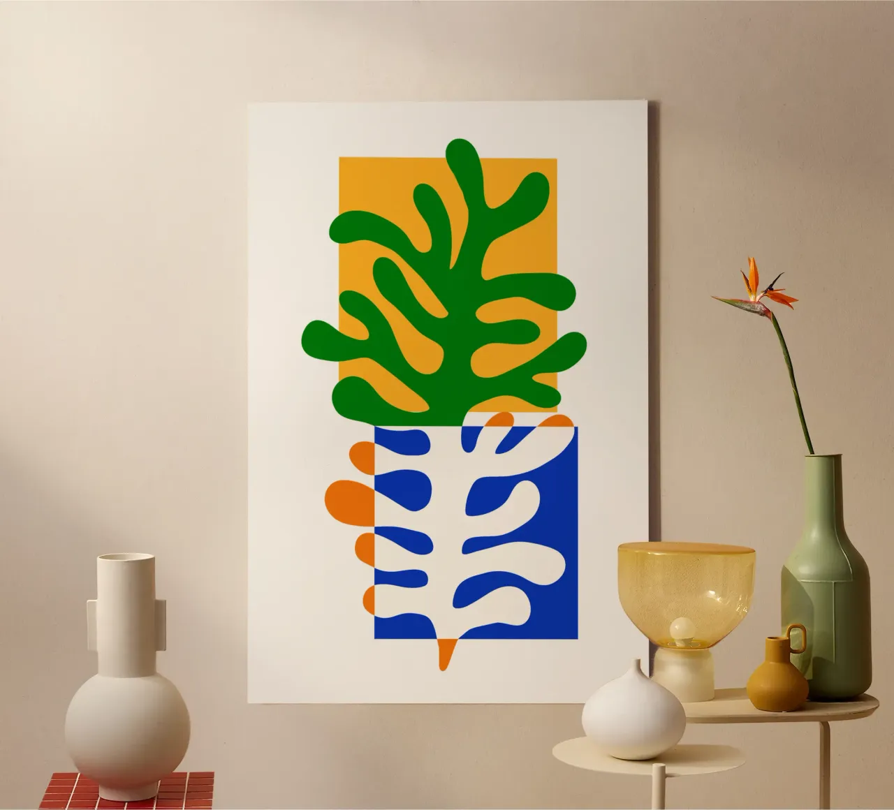Henri Matisse seaweed cuts tela con Cornice a cassetta da TijanaArtStudio88